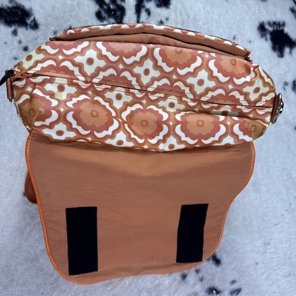 Petunia Pickle Bottom Orange Floral Rio Print White Diaper Bag - Picture 6 of 14